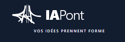 Logo officiel IAPont avec pont stylisé blanc