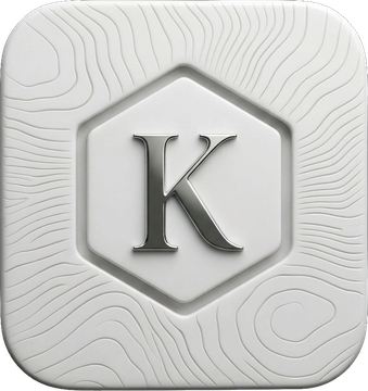 Logo Koperateur Consulting, monogramme K argenté
